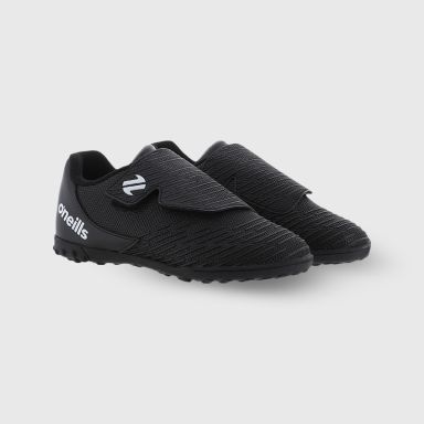 Black O’Neills Meteor Pre-School Astro Turf Football boots with Velcro closure by O’Neills.