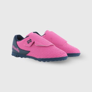 Pink and Navy O’Neills Meteor Pre-School Astro Turf Football boots with Velcro closure by O’Neills.
