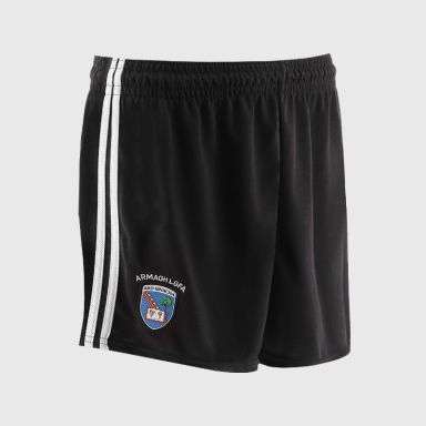 Black Armagh LGFA Kids' Goalkeeper Shorts by O’Neills.