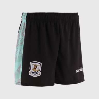 Black Galway GAA Alternative Goalkeeper Shorts 2025 by O'Neills.