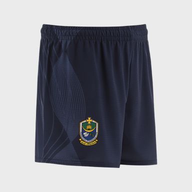 Navy Roscommon GAA Kids' Training Shorts with detail on leg by O’Neills.