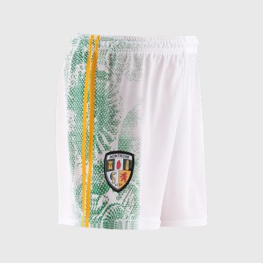 White Antrim GAA Men's Alternative Shorts by O’Neills.