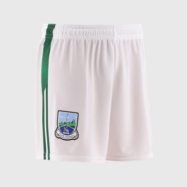 White Fermanagh GAA Kids' Home Shorts by O’Neills.