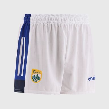 White Kerry GAA Alternative Shorts with stripe detail on leg by O’Neills.