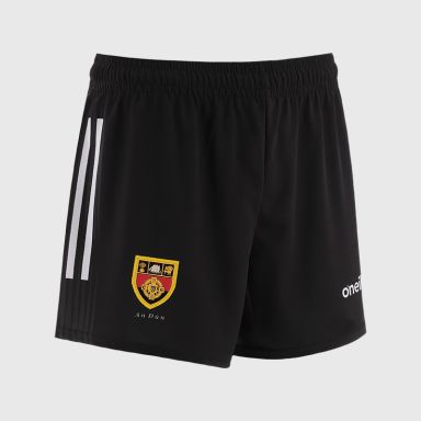 Black Down GAA Goalkeeper Shorts with stripe detail on leg by O’Neills.
