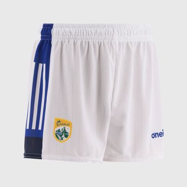 White Kerry GAA Alternative Shorts with stripe detail on leg by O’Neills.
