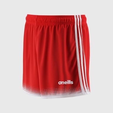 Red / White Nelson GAA shorts from O'Neills.