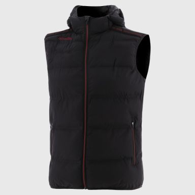 Black / Red Men's Nepal Hooded Padded Gilet from O’Neills