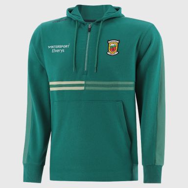 Green Mayo GAA Men's Nepal Fleece Half Zip Hoodie from O’Neills. 
