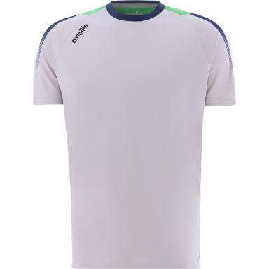 Sliver Kids’ Nevada t-shirt with stripe detail on the sleeves by O’Neills. 