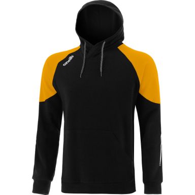 Black adults pullover fleece hoodie with front kangaroo pocket by O’Neills.