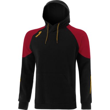 Black Men's pullover fleece hoodie with front kangaroo pocket by O’Neills.