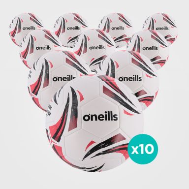 10 Pack white, red and black durable, high quality training balls from O'Neills