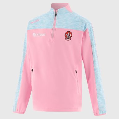 Derry GAA Kids' Paxton Brushed Half Zip Top Pink from O’Neills