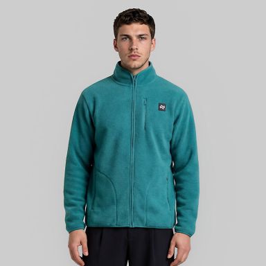 Green O’Neills Men’s Pinnacle Full Zip Sherpa Fleece Jacket with funnel neck and chest pocket