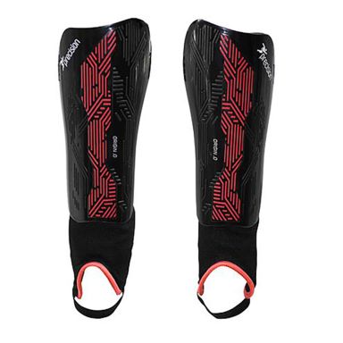 Black and Red Precision Origin.0 Shin & Ankle Guards with lightweight high impact PP outer shell from O'Neills.