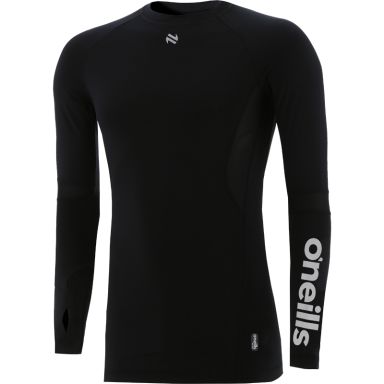 Black O'Neills Men's Pro Body III Fleece Lined Poly Elastane Baselayer Top