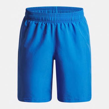 Blue Kids' Under Armour UA Woven Wordmark Shorts from O'Neills.