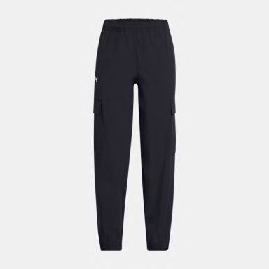 Black and white Under Armour Kids' UA Rival Woven Cargo Pants from O'Neills