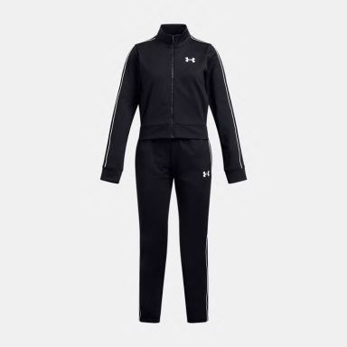 Black and white Under Armour Kids' UA Icon Knit Crop Tracksuit from O'Neills