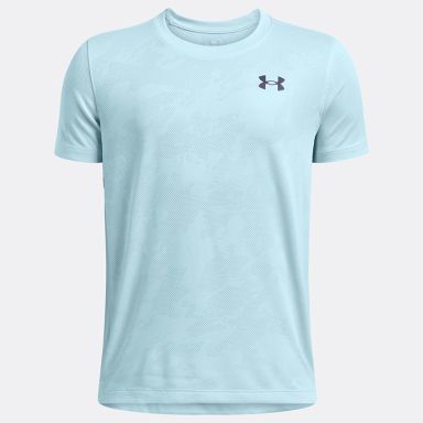 Light Blue and grey Under Armour Kids' UA Tech™ Vent Jacquard T-Shirt from O'Neills
