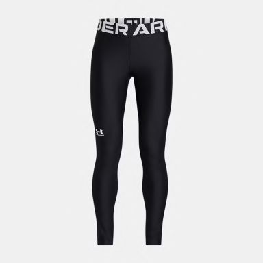 Black and White Under Armour Kids' HeatGear® Leggings From O'Neills