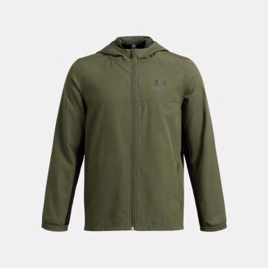 Green Under Armour Kids' UA Rival Woven Jacket Downpour from O'Neills.
