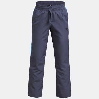 Grey and Blue Under Armour Kids' UA Rival Woven Pants from O'Neills