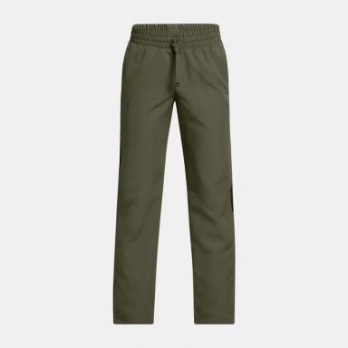 Green and Black Under Armour Kids' UA Rival Woven Pants from O'Neills