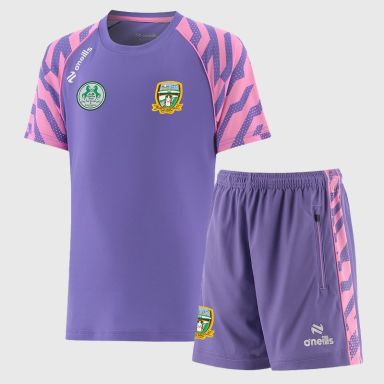 Purple O’Neills Kids' Meath GAA Electro Two Piece Set including Short Sleeve T-Shirt and Shorts.
