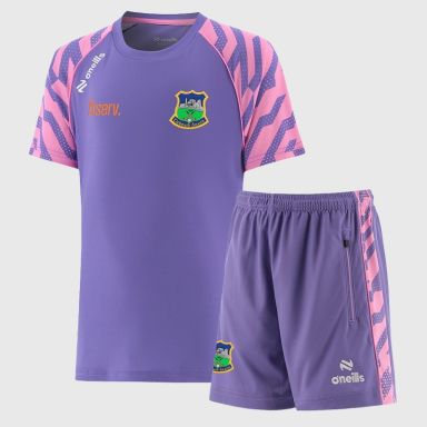 Purple O’Neills Kids' Tipperary GAA Electro Two Piece Set including Short Sleeve T-Shirt and Shorts.