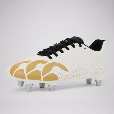 White and Gold Canterbury Kids' Stampede Team SG Boots from O'Neills