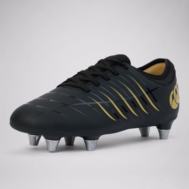 Black and Gold Canterbury Kids' Phoenix 2.0 Team SG Boots from O'Neills