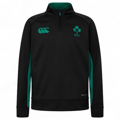 black Canterbury Kids' Ireland Rugby IRFU 2025/26 1/4 Zip Training Top from O'Neills