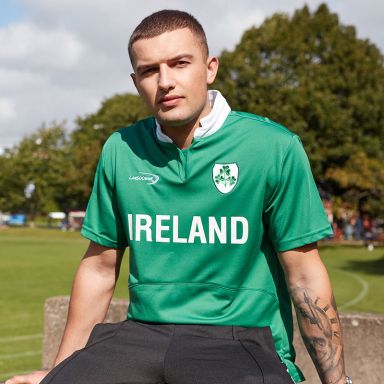Lansdowne Ireland Men's Shamrock Performance Short Sleeve Rugby Top Green