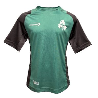 Kids' Green Lansdowne Ireland Rugby Shamrock Performance T-Shirt from O'Neills.