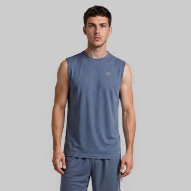 Blue O’Neills Men’s Raptor Vest with short sleeves and contrast pinhole texture panels
