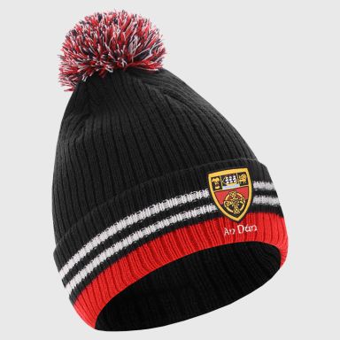 Black Down GAA Renew Bobble Hat with county crest by O’Neills..