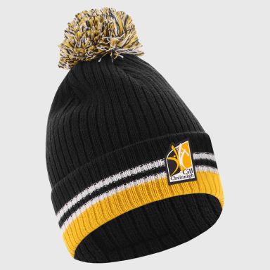 Black Kilkenny GAA Renew Bobble Hat with county crest by O’Neills..