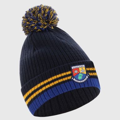 Navy Longford GAA Renew Bobble Hat with county crest by O’Neills..