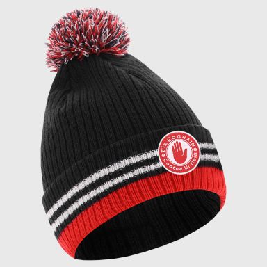 Black Tyrone GAA Renew Bobble Hat with county crest by O’Neills.