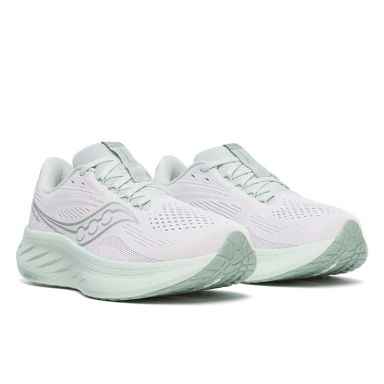 white and green saucony Women's Ride 18 Running Shoes from O'Neills