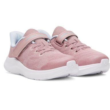 Pink and White Under Armour Kids' UA Pursuit 4 Big Logo AC Junior Running Shoes from O'Neills