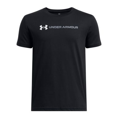 Kids' Black Under Armour UA Logo Wordmark T-Shirt from O'Neills.