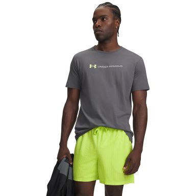 Under Armour Men's UA Logo Wordmark T-Shirt Castlerock / Green Citrine