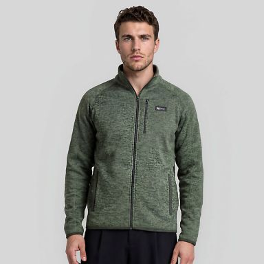 Green O’Neills Men’s Santiago Full Zip Fleece Jacket with chest zip pocket
