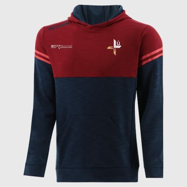 O’Neills Louth GAA Kids' Sedona Hooded Top Navy with official crest