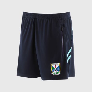 O’Neills Cavan GAA Sedona Shorts Navy / Green with official crest
