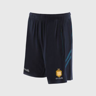 O’Neills Clare GAA Sedona Shorts Navy / Blue with official crest