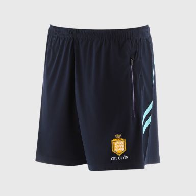 O’Neills Clare GAA Sedona Shorts Navy / Green with official crest